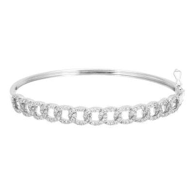 Cuban Diamond Link Bangle Bracelet by Kury - Available at SHOPKURY.COM. Free Shipping on orders over $200. Trusted jewelers since 1965, from San Juan, Puerto Rico.