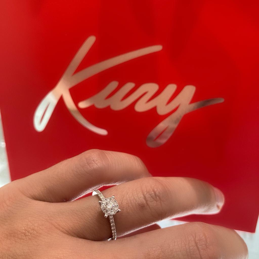 .75ct Diamond Illusion Shank White Gold Ring by Kury Bridal - Available at SHOPKURY.COM. Free Shipping on orders over $200. Trusted jewelers since 1965, from San Juan, Puerto Rico.