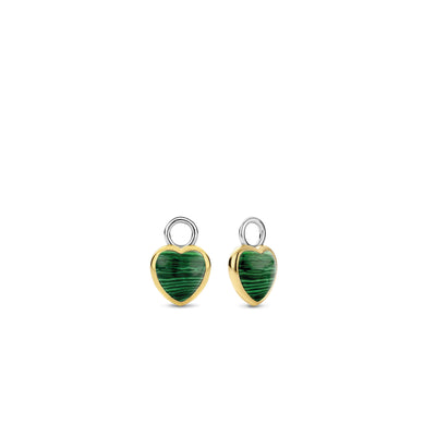 Heart Green Malachite Ear Charms by Ti Sento - Available at SHOPKURY.COM. Free Shipping on orders over $200. Trusted jewelers since 1965, from San Juan, Puerto Rico.