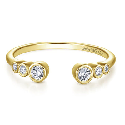 Open Diamond Bezel Set Yellow Gold Ring by Gabriel & Co. - Available at SHOPKURY.COM. Free Shipping on orders over $200. Trusted jewelers since 1965, from San Juan, Puerto Rico.