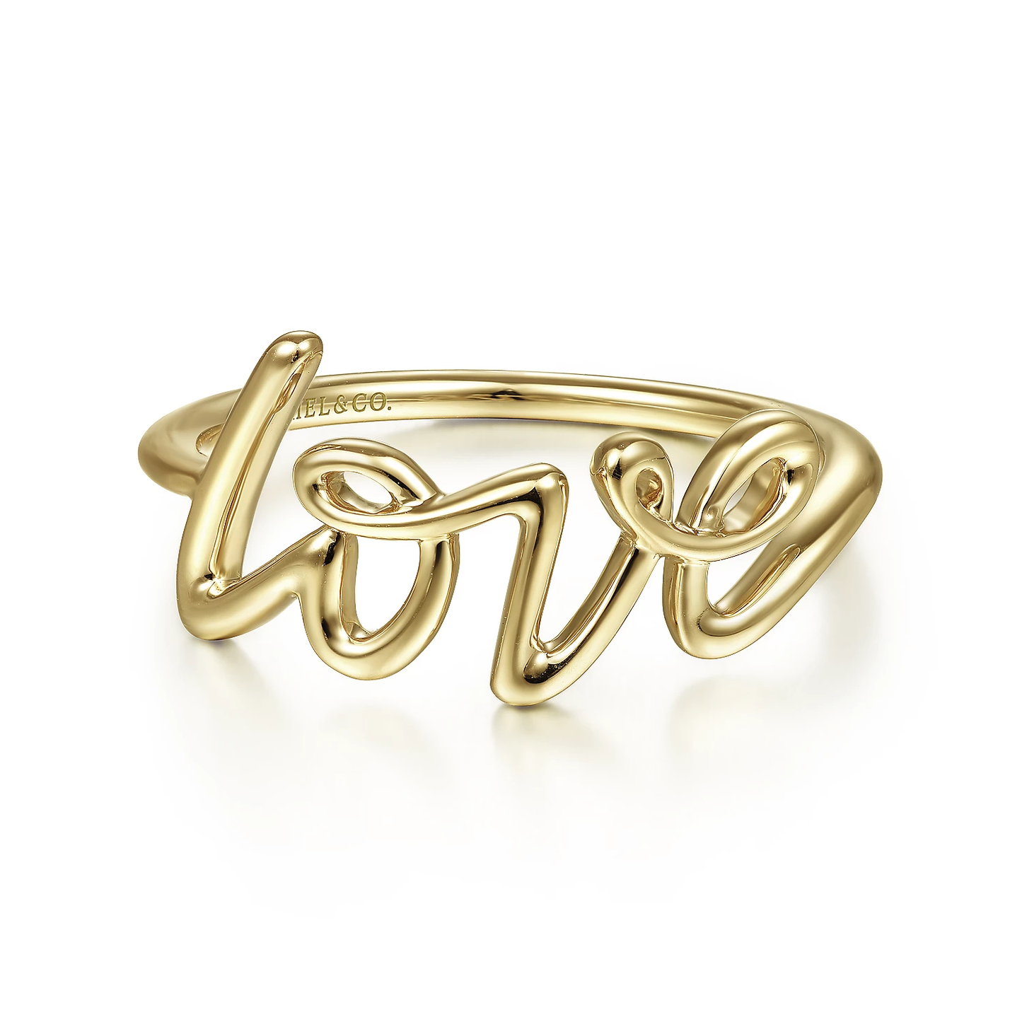 Love Script Ring by Gabriel & Co. - Available at SHOPKURY.COM. Free Shipping on orders over $200. Trusted jewelers since 1965, from San Juan, Puerto Rico.