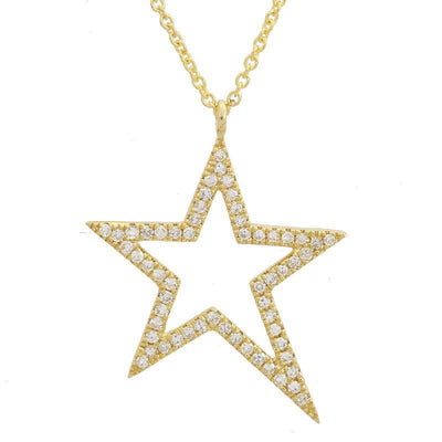 Diamond Star Outline Necklace by Kury - Available at SHOPKURY.COM. Free Shipping on orders over $200. Trusted jewelers since 1965, from San Juan, Puerto Rico.