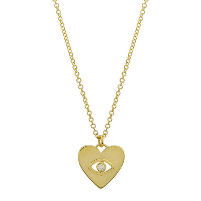Evil Eye Heart Diamond Necklace by Kury - Available at SHOPKURY.COM. Free Shipping on orders over $200. Trusted jewelers since 1965, from San Juan, Puerto Rico.