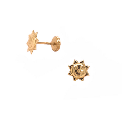 Cartoon Sun Stud Earrings by Kury - Available at SHOPKURY.COM. Free Shipping on orders over $200. Trusted jewelers since 1965, from San Juan, Puerto Rico.