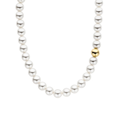 Simplicity Pearl/Golden Necklace by Ti Sento - Available at SHOPKURY.COM. Free Shipping on orders over $200. Trusted jewelers since 1965, from San Juan, Puerto Rico.