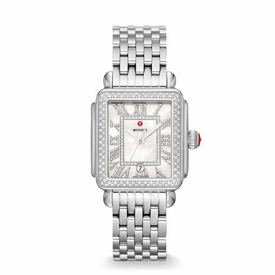 Deco Diamond Mother Pearl Watch by Michele - Available at SHOPKURY.COM. Free Shipping on orders over $200. Trusted jewelers since 1965, from San Juan, Puerto Rico.