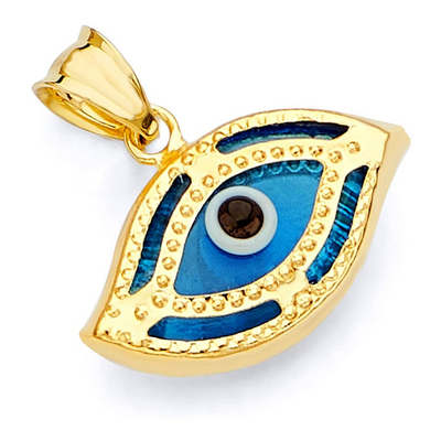 14K Gold Blue Glass Evil Eye Pendant by Kury - Available at SHOPKURY.COM. Free Shipping on orders over $200. Trusted jewelers since 1965, from San Juan, Puerto Rico.