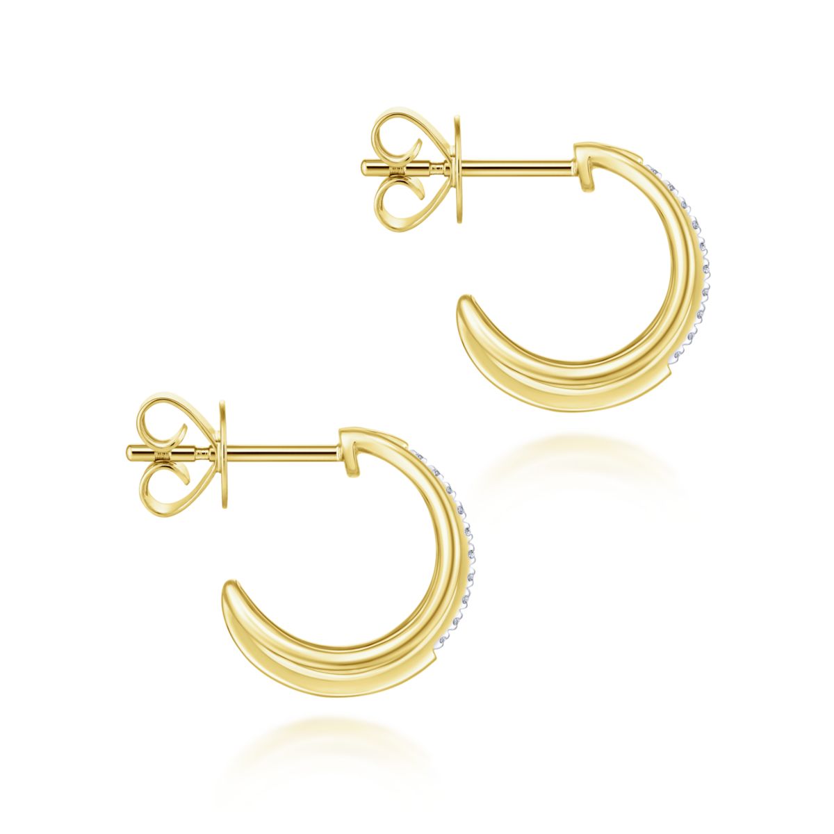Three Row Huggie Earrings 14K by Gabriel & Co. - Available at SHOPKURY.COM. Free Shipping on orders over $200. Trusted jewelers since 1965, from San Juan, Puerto Rico.
