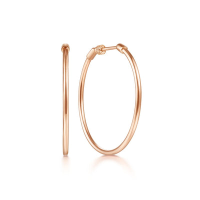 30MM Rose Gold Hoop Earrings by Gabriel & Co. - Available at SHOPKURY.COM. Free Shipping on orders over $200. Trusted jewelers since 1965, from San Juan, Puerto Rico.