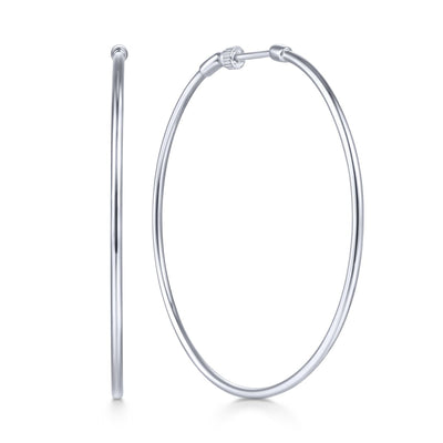 50mm White Gold Hoop Earrings by Gabriel & Co. - Available at SHOPKURY.COM. Free Shipping on orders over $200. Trusted jewelers since 1965, from San Juan, Puerto Rico.