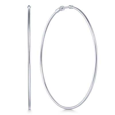 70mm White Gold Hoop Earrings by Gabriel & Co. - Available at SHOPKURY.COM. Free Shipping on orders over $200. Trusted jewelers since 1965, from San Juan, Puerto Rico.