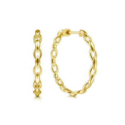 30MM Link Hoop Earrings 14K by Gabriel & Co. - Available at SHOPKURY.COM. Free Shipping on orders over $200. Trusted jewelers since 1965, from San Juan, Puerto Rico.