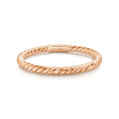 14K Rose Gold Twist Ring by Gabriel & Co. - Available at SHOPKURY.COM. Free Shipping on orders over $200. Trusted jewelers since 1965, from San Juan, Puerto Rico.