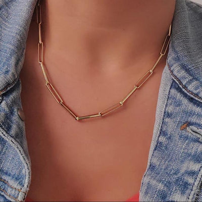 Large Paperclip Link Necklace by Kury - Available at SHOPKURY.COM. Free Shipping on orders over $200. Trusted jewelers since 1965, from San Juan, Puerto Rico.