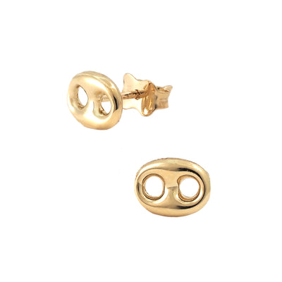 Puffed Mariner 5MM Link Stud Earrings by Kury - Available at SHOPKURY.COM. Free Shipping on orders over $200. Trusted jewelers since 1965, from San Juan, Puerto Rico.