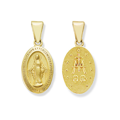 Virgen Milagrosa Pendant Large by Kury - Available at SHOPKURY.COM. Free Shipping on orders over $200. Trusted jewelers since 1965, from San Juan, Puerto Rico.