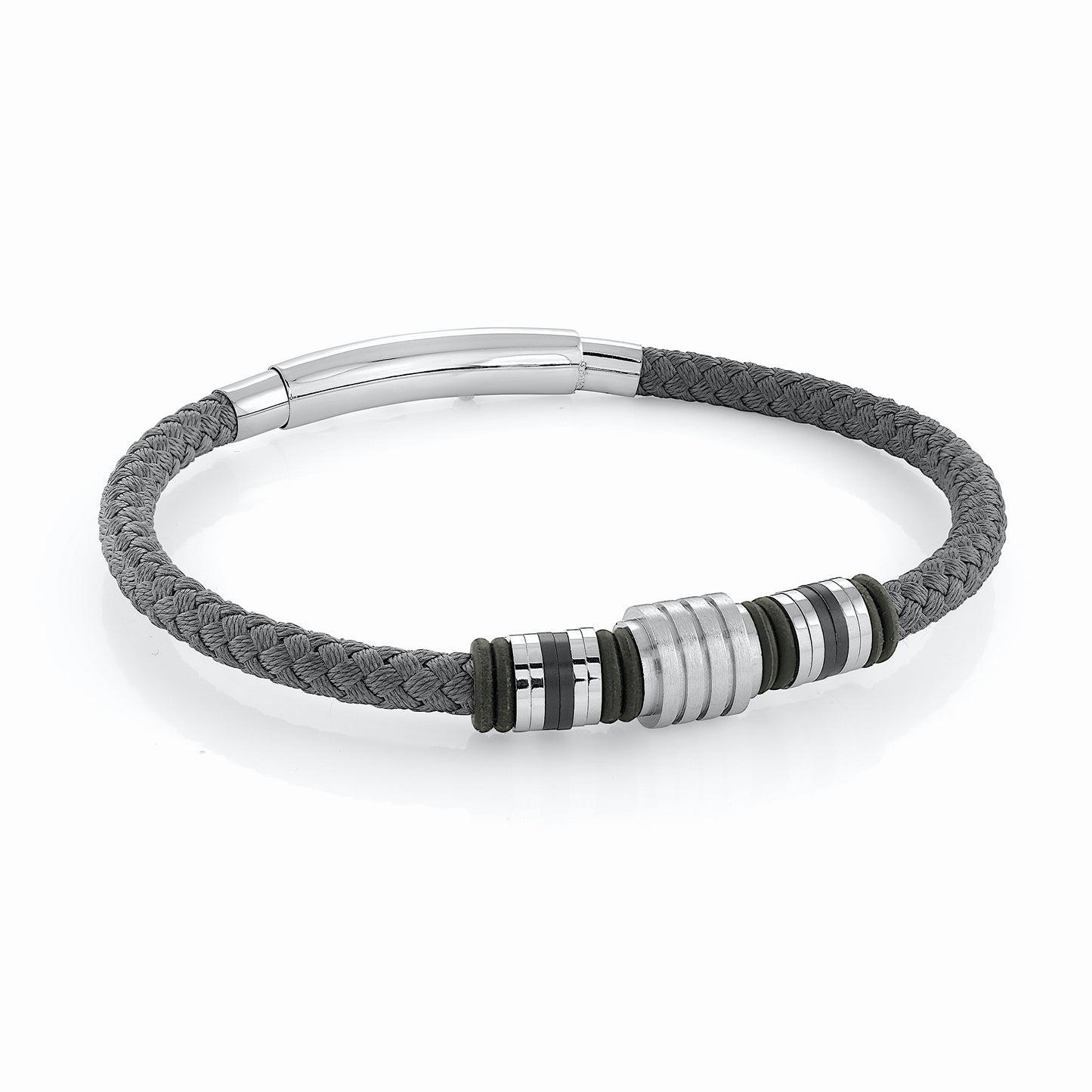 Black Leather Matte center Bracelet - SHOPKURY.COM