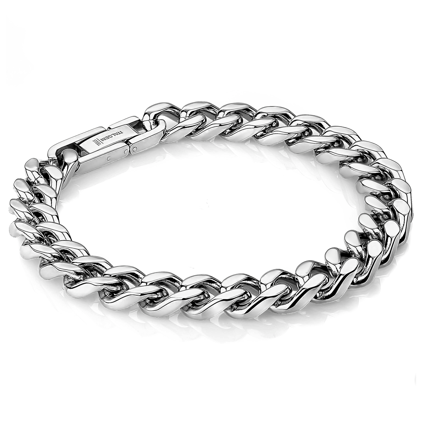 9.4mm Polished curb Steel Bracelet by Italgem - Available at SHOPKURY.COM. Free Shipping on orders over $200. Trusted jewelers since 1965, from San Juan, Puerto Rico.