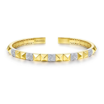 Pave Pyramid Bangle Bracelet by Gabriel & Co. - Available at SHOPKURY.COM. Free Shipping on orders over $200. Trusted jewelers since 1965, from San Juan, Puerto Rico.
