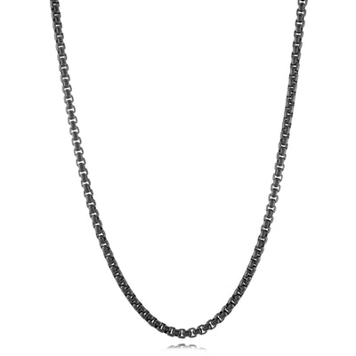 3.5mm black Round Box Chain by Italgem - Available at SHOPKURY.COM. Free Shipping on orders over $200. Trusted jewelers since 1965, from San Juan, Puerto Rico.