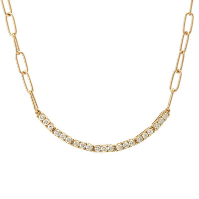 Half Paperclip Half Diamond Necklace by Kury - Available at SHOPKURY.COM. Free Shipping on orders over $200. Trusted jewelers since 1965, from San Juan, Puerto Rico.