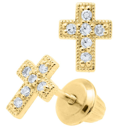 14K Diamond Cross Earrings by Kury - Available at SHOPKURY.COM. Free Shipping on orders over $200. Trusted jewelers since 1965, from San Juan, Puerto Rico.