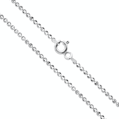 Ball Chain 1mm 14K White by Kury - Available at SHOPKURY.COM. Free Shipping on orders over $200. Trusted jewelers since 1965, from San Juan, Puerto Rico.