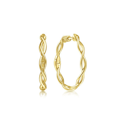 Twisted Hoop Earrings 25MM by Gabriel & Co. - Available at SHOPKURY.COM. Free Shipping on orders over $200. Trusted jewelers since 1965, from San Juan, Puerto Rico.