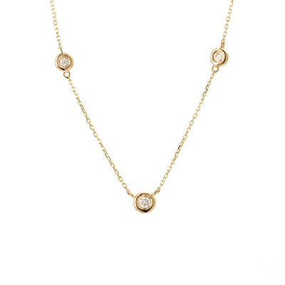 Bezel Set Diamond Gold Necklace by Kury - Available at SHOPKURY.COM. Free Shipping on orders over $200. Trusted jewelers since 1965, from San Juan, Puerto Rico.