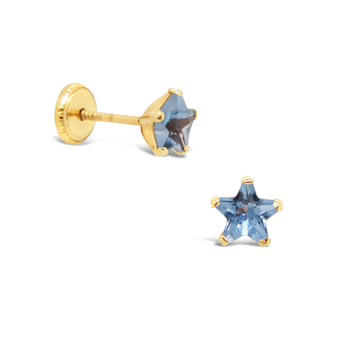 Light Blue Star Zirconia Stud Earrings by Kury - Available at SHOPKURY.COM. Free Shipping on orders over $200. Trusted jewelers since 1965, from San Juan, Puerto Rico.