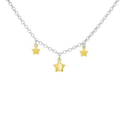 Trio Stars Necklace by Kury - Available at SHOPKURY.COM. Free Shipping on orders over $200. Trusted jewelers since 1965, from San Juan, Puerto Rico.