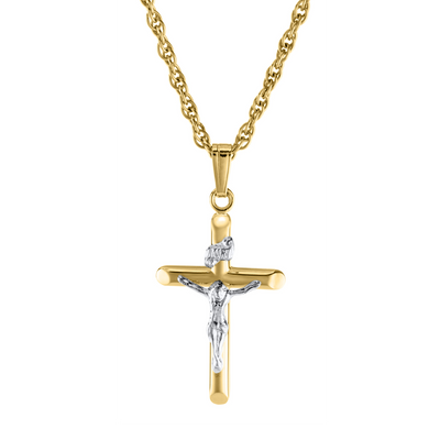Kids Cross with Christ Necklace by Kury - Available at SHOPKURY.COM. Free Shipping on orders over $200. Trusted jewelers since 1965, from San Juan, Puerto Rico.