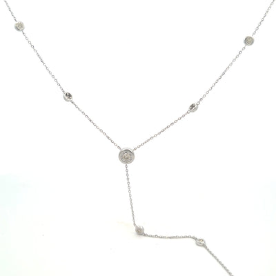 Bezel Set Multi Size Lariat Necklace - SHOPKURY.COM