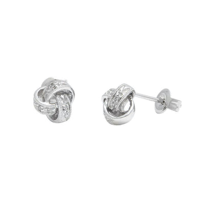 Love Knot Silver Stud Earrings by Kury - Available at SHOPKURY.COM. Free Shipping on orders over $200. Trusted jewelers since 1965, from San Juan, Puerto Rico.