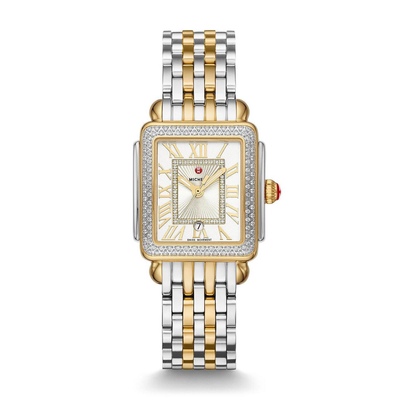 Deco Madison Mid Two Tone Diamonds Watch by MICHELE - Available at SHOPKURY.COM. Free Shipping on orders over $200. Trusted jewelers since 1965, from San Juan, Puerto Rico.
