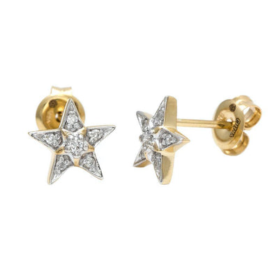 Diamond Star Two Tone Stud Earrings by Kury - Available at SHOPKURY.COM. Free Shipping on orders over $200. Trusted jewelers since 1965, from San Juan, Puerto Rico.