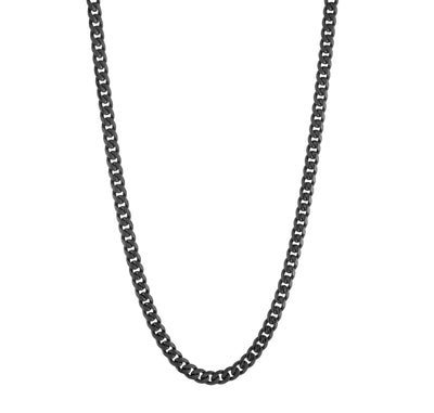 4.6mm Black IP Steel Curb Chain by Italgem - Available at SHOPKURY.COM. Free Shipping on orders over $200. Trusted jewelers since 1965, from San Juan, Puerto Rico.