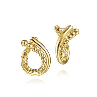 Bujukan Beaded Bypass Hoop Earrings 20mm by Gabriel & Co. - Available at SHOPKURY.COM. Free Shipping on orders over $200. Trusted jewelers since 1965, from San Juan, Puerto Rico.