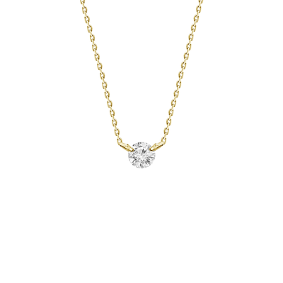 Prong Set .31ct Round Diamond Necklace 18K - SHOPKURY.COM