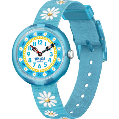 sparkling daisy Kids Watch by Flik Flak by Swatch - Available at SHOPKURY.COM. Free Shipping on orders over $200. Trusted jewelers since 1965, from San Juan, Puerto Rico.
