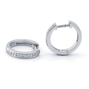 Silver Diamond Hoops by Kury - Available at SHOPKURY.COM. Free Shipping on orders over $200. Trusted jewelers since 1965, from San Juan, Puerto Rico.