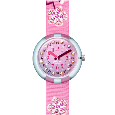 Sparking Cherry Blossom Kids Watch by Flik Flak by Swatch - Available at SHOPKURY.COM. Free Shipping on orders over $200. Trusted jewelers since 1965, from San Juan, Puerto Rico.