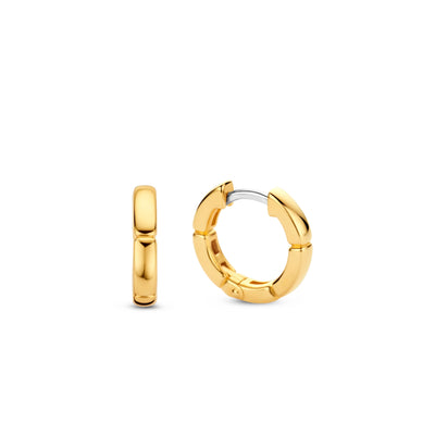 Golden Link Huggie 15MM Earrings by Ti Sento - Available at SHOPKURY.COM. Free Shipping on orders over $200. Trusted jewelers since 1965, from San Juan, Puerto Rico.