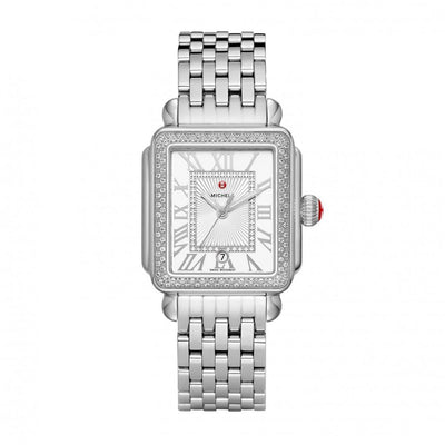 Deco Madison Steel/Diamonds by MICHELE - Available at SHOPKURY.COM. Free Shipping on orders over $200. Trusted jewelers since 1965, from San Juan, Puerto Rico.
