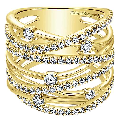 Intersecting Diamond Wide Ring by Gabriel & Co. - Available at SHOPKURY.COM. Free Shipping on orders over $200. Trusted jewelers since 1965, from San Juan, Puerto Rico.