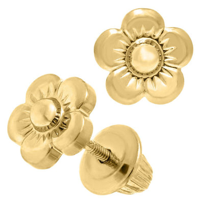 14K Yellow Gold Flower Stud Earrings by Kury - Available at SHOPKURY.COM. Free Shipping on orders over $200. Trusted jewelers since 1965, from San Juan, Puerto Rico.