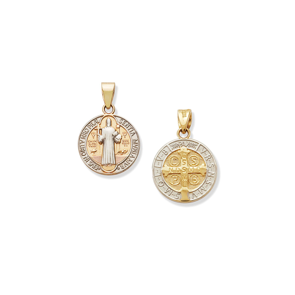 San Benito Medal 12mm by Kury - Available at SHOPKURY.COM. Free Shipping on orders over $200. Trusted jewelers since 1965, from San Juan, Puerto Rico.