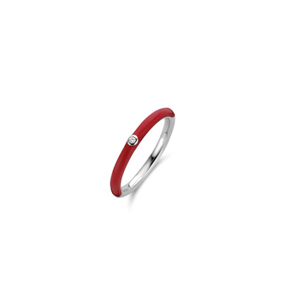 Radiant Red Coral Enamel Ring by Ti Sento - Available at SHOPKURY.COM. Free Shipping on orders over $200. Trusted jewelers since 1965, from San Juan, Puerto Rico.