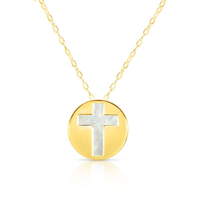Mother Pearl Cross Necklace by Kury - Available at SHOPKURY.COM. Free Shipping on orders over $200. Trusted jewelers since 1965, from San Juan, Puerto Rico.