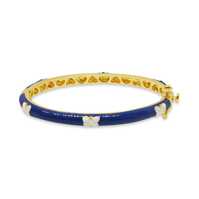 Blue Butterflies Kids Bangle Bracelet by Kury - Available at SHOPKURY.COM. Free Shipping on orders over $200. Trusted jewelers since 1965, from San Juan, Puerto Rico.